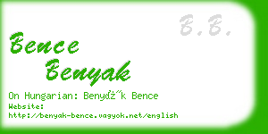 bence benyak business card